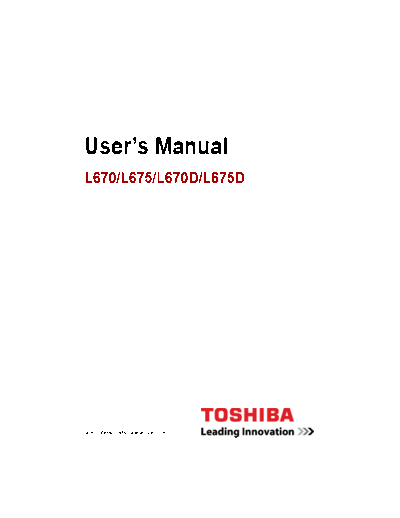 TOSHIBA L670 L670D L675 L675D UM  TOSHIBA Laptop L670_L670D_L675_L675D UM.pdf