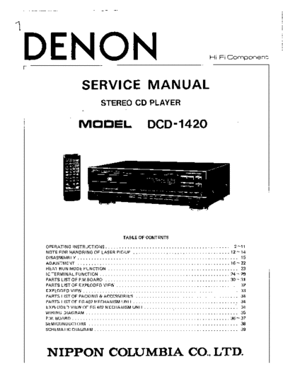 DENON  DCD-1420  DENON CD Player CD Player Denon - DCD-1420  DCD-1420.PDF