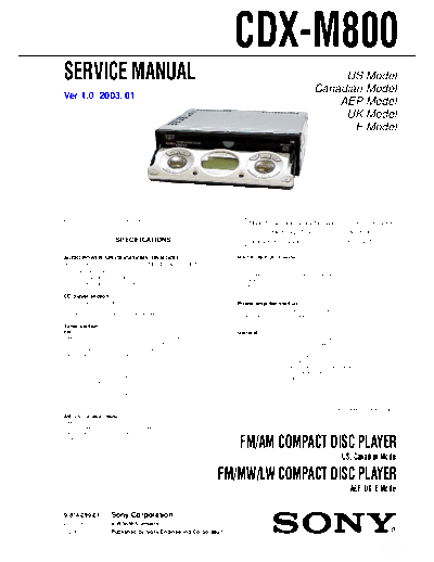 Sony CDX-M800  Sony Car Audio CDX-M800.pdf