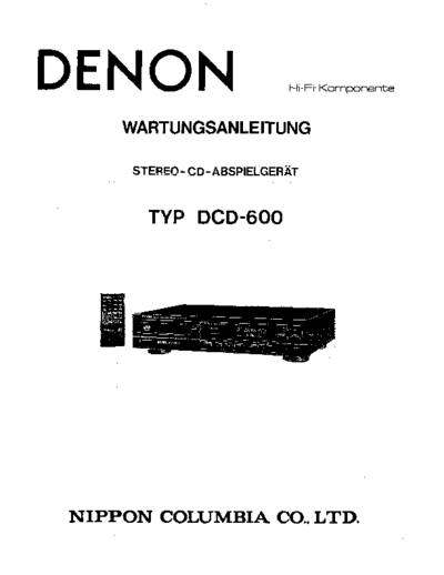 DENON  DCD-600  DENON CD Player CD Player Denon - DCD-600  DCD-600.PDF