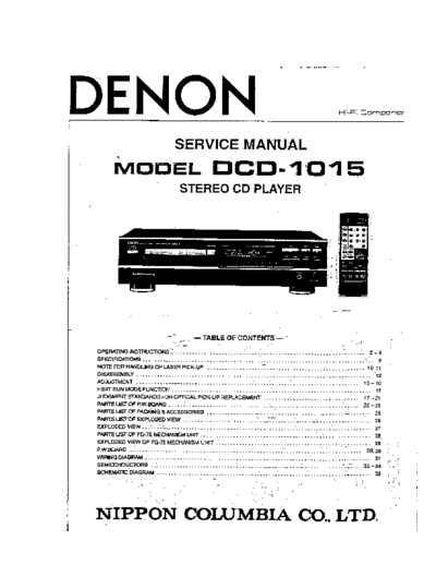 DENON  DCD-1015  DENON CD Player CD Player Denon - DCD-1015  DCD-1015.PDF
