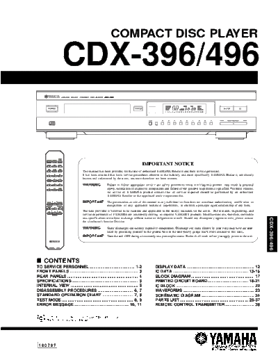 Yamaha CDX-396 & 496  Yamaha CDX CDX-396 & 496 CDX-396 & 496.PDF