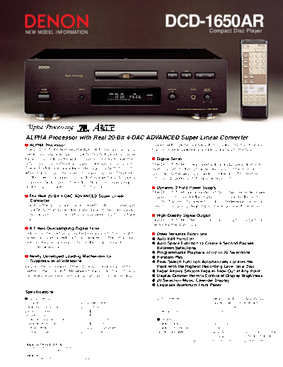 DENON  DCD-1650AR  DENON CD Player CD Player Denon - DCD-1650AR - DCD-2880AR  DCD-1650AR.pdf
