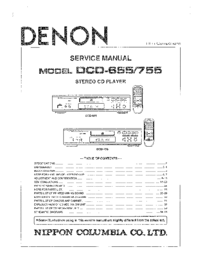 DENON  DCD-655 & 755  DENON CD Player CD Player Denon - DCD-655 & 755  DCD-655 & 755.PDF