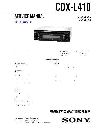 Sony CDX-L410  Sony Car Audio CDX-L410.pdf