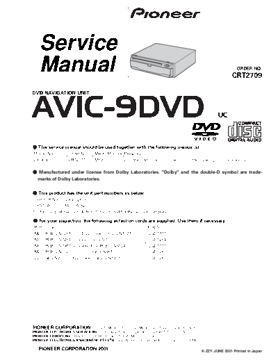 Pioneer AVIC-9DVD  Pioneer AVIC AVIC-9DVD Pioneer AVIC-9DVD.pdf
