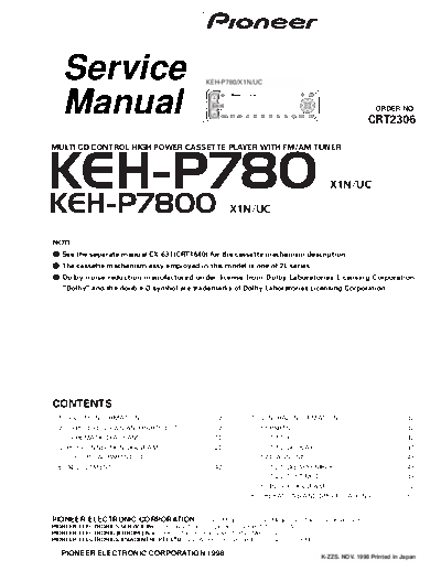 Pioneer KEH-P780,P7800  Pioneer KEH KEH-P780 & P7800 Pioneer_KEH-P780,P7800.pdf