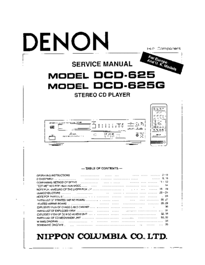 DENON  DCD-625 & 625G  DENON CD Player CD Player Denon - DCD-625 & 625G  DCD-625 & 625G.PDF