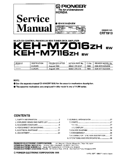 Pioneer KEH-M7016,M7116  Pioneer KEH KEH-M7016 & M7116 Pioneer_KEH-M7016,M7116.pdf