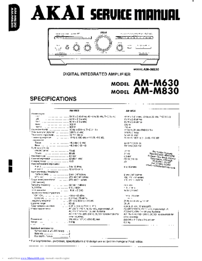 Akai AM-M630 & M830  Akai AM AM-M630 & M830 AM-M630 & M830.pdf