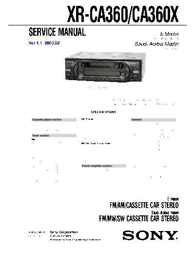 Sony XR-CA360 CA360X  Sony Car Audio XR-CA360_CA360X.pdf