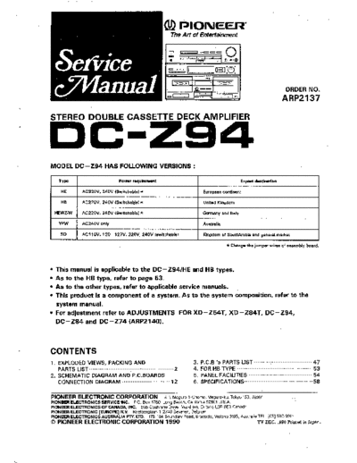 Pioneer DC-Z94  Pioneer DC DC-Z94 Pioneer DC-Z94.pdf