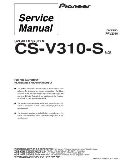 Pioneer CS-V310-S  Pioneer CS CS-V310-S CS-V310-S.pdf