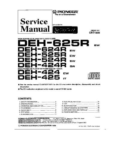 Pioneer DEH-625R,624R,525R,524R,424R,424,425  Pioneer DEH DEH-625R & 624R & 525R & 524R & 424R & 424 & 425 Pioneer_DEH-625R,624R,525R,524R,424R,424,425.pdf