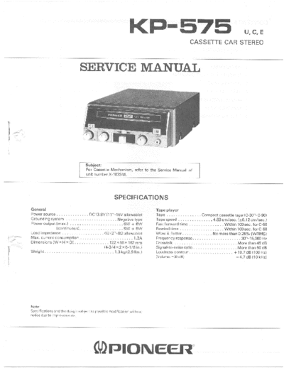 Pioneer KP-575  Pioneer KP KP-575 PIONEER KP-575.pdf