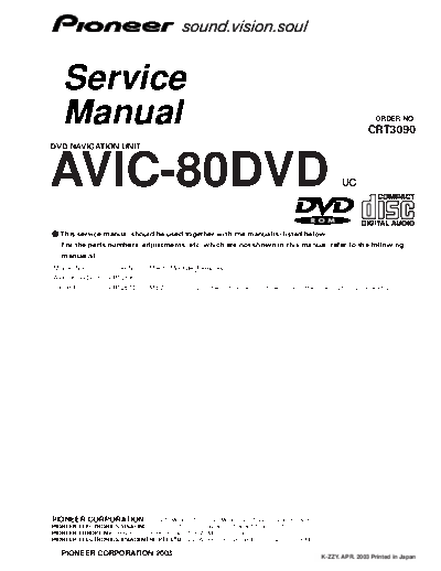 Pioneer AVIC-80DVD  Pioneer AVIC AVIC-80DVD Pioneer AVIC-80DVD.pdf