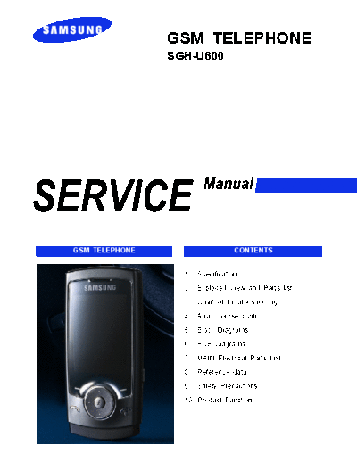 Samsung SGH-U600 service manual  Samsung GSM Samsung SGH-U600 service manual.pdf