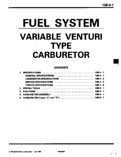 MITSUBISHI 13B  MITSUBISHI Engines Manuals Carburetor+Emissions 13B.pdf