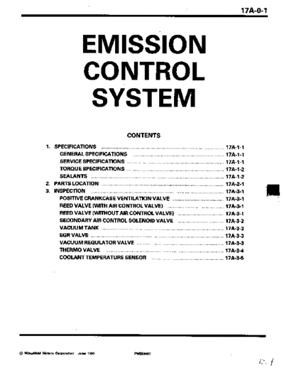 MITSUBISHI 17A  MITSUBISHI Engines Manuals Carburetor+Emissions 17A.pdf