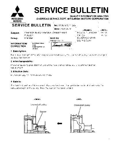 MITSUBISHI MSB99E11003E  MITSUBISHI Engines SERVICE BULLETINS MSB99E11003E.pdf