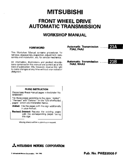 MITSUBISHI G-TITLE  MITSUBISHI Transmission FRONT WHEEL DRIVE AUTOMATIC TRANSMISSION G-TITLE.pdf