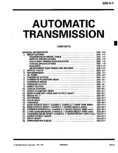 MITSUBISHI 23A  MITSUBISHI Transmission REAR WHEEL DRIVE AUTOMATIC TRANSMISSION 23A.pdf