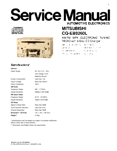 MITSUBISHI CQ-EB0260  MITSUBISHI Car Audio CQ-EB0260.pdf