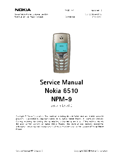 NOKIA sm 6510 npm9 level2 v1  NOKIA Mobile Phone Nokia_6510 sm_6510_npm9_level2_v1.pdf