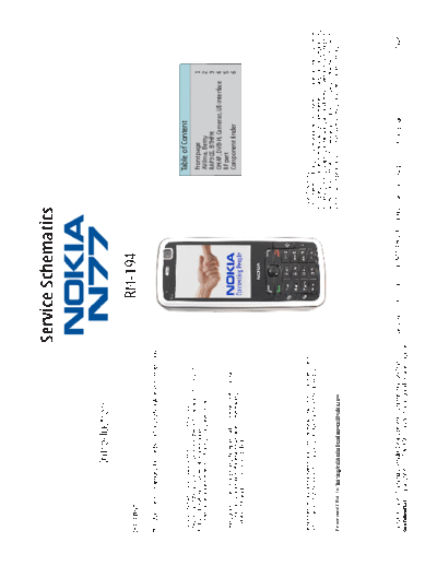 NOKIA N77 RM-194 schematics  NOKIA Mobile Phone Nokia_N77 N77_RM-194_schematics.pdf