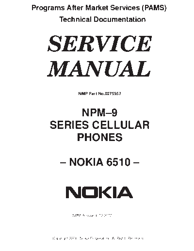 NOKIA 1-NPM9FOREWORD  NOKIA Mobile Phone 6510 1-NPM9FOREWORD.PDF