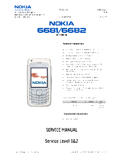NOKIA 6681 RM-57 6682 RM-58 Service Manual L1 2 V2  NOKIA Mobile Phone 6681, 6682 6681_RM-57_6682_RM-58_Service_Manual_L1_2_V2.pdf