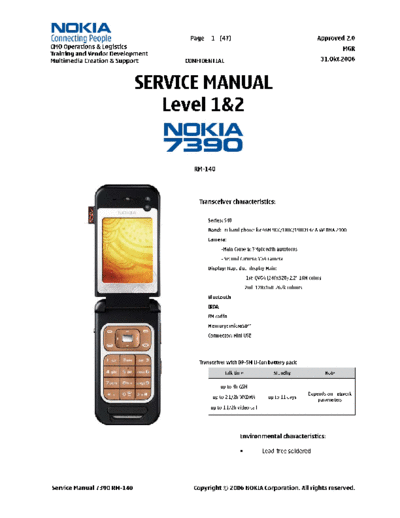 NOKIA 7390 RM-140 SM Level 1 2  NOKIA Mobile Phone 7390 7390_RM-140_SM_Level_1_2.pdf