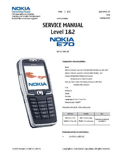 NOKIA E70 RM-10 RM-24 SM Level 1 2  NOKIA Mobile Phone E70 E70_RM-10_RM-24_SM_Level_1_2.pdf