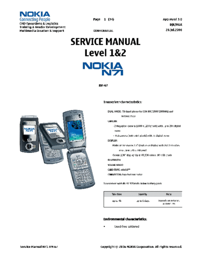 NOKIA N71 RM-67 SM level 1 2  NOKIA Mobile Phone N71 N71_RM-67_SM_level_1_2.pdf