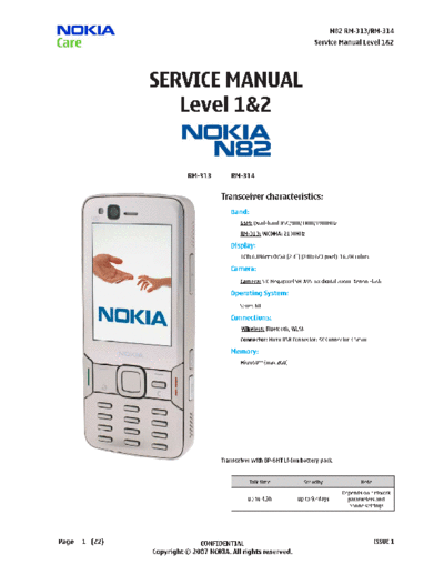 NOKIA N82 RM-313 RM-314 sm level 1&2  NOKIA Mobile Phone N82 N82_RM-313_RM-314_sm_level_1&2.pdf