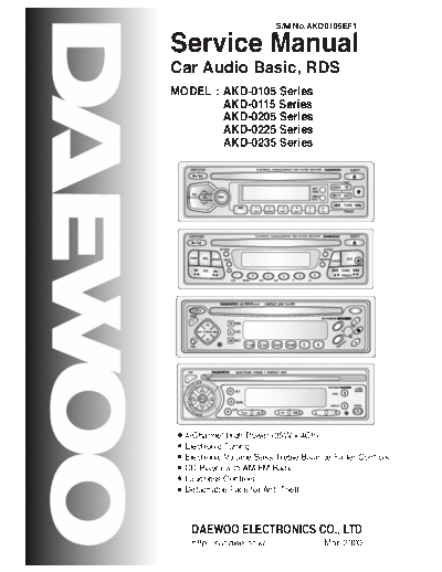 Daewoo AKD-0105 & 0115 & 0205 & 0225 & 0235  Daewoo AKD AKD-0105 & 0115 & 0205 & 0225 & 0235 AKD-0105 & 0115 & 0205 & 0225 & 0235.pdf