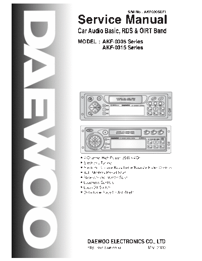 Daewoo AKF-0305 & 0315  Daewoo AKF AKF-0305 & 0315 AKF-0305 & 0315.pdf