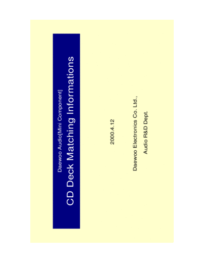 Daewoo CD Deck Matching Informations  Daewoo AMI CD Deck Matching Informations CD Deck Matching Informations.pdf