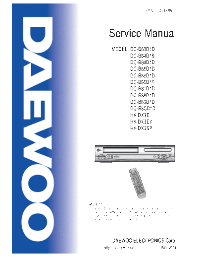 Daewoo DC-B83D1D & B84D1S & B85D1D  Daewoo DC DC-B83D1D & B84D1S & B85D1D DC-B83D1D & B84D1S & B85D1D.PDF