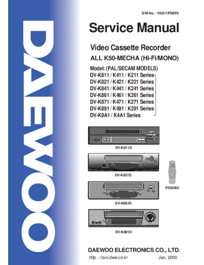 Daewoo DV-K811 & K821 & K841  Daewoo DV DV-K811 & K821 & K841 DV-K811 & K821 & K841.pdf