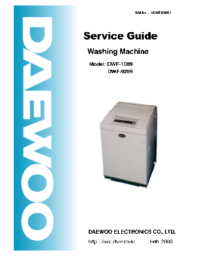 Daewoo DWF-1089 & 9289  Daewoo DWF DWF-1089 & 9289 DWF-1089 & 9289.pdf