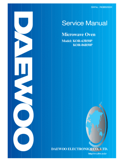 Daewoo KOR-63B50P & 86B50P  Daewoo KOR KOR-63B50P & 86B50P KOR-63B50P & 86B50P.pdf
