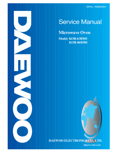 Daewoo KOR-63B50S & 86B50S  Daewoo KOR KOR-63B50S & 86B50S KOR-63B50S & 86B50S.pdf