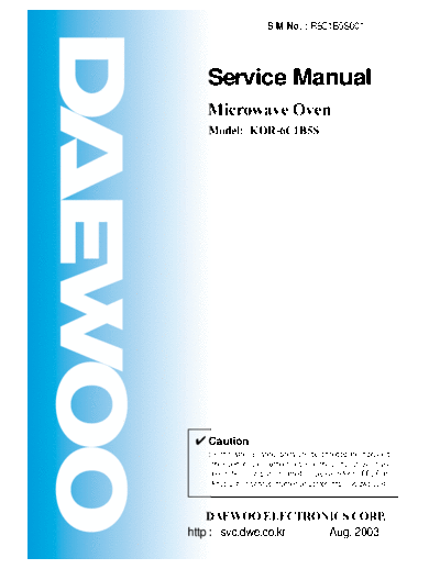 Daewoo KOR-6C1B5S  Daewoo KOR KOR-6C1B5S KOR-6C1B5S.pdf