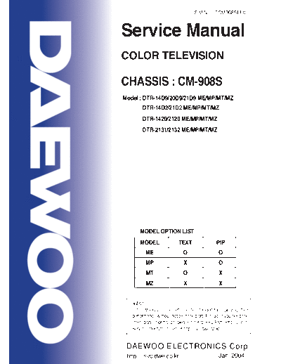 Daewoo CM-908S  Daewoo hassis CM CM-908S CM-908S.pdf