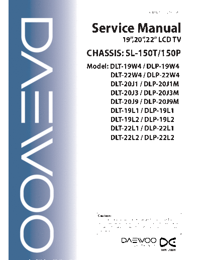 Daewoo SL-150T & 150P  Daewoo hassis SL SL-150T & 150P SL-150T & 150P.pdf