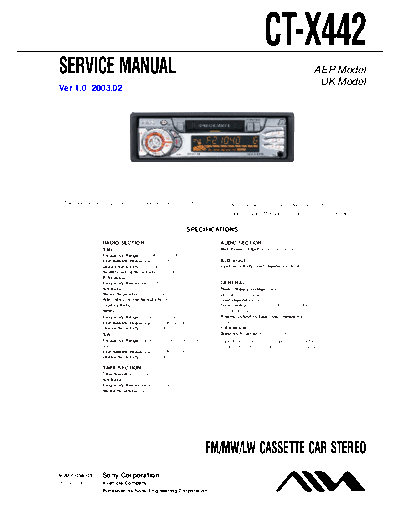 AIWA CT-X442  AIWA Car Audio CT-X442.pdf