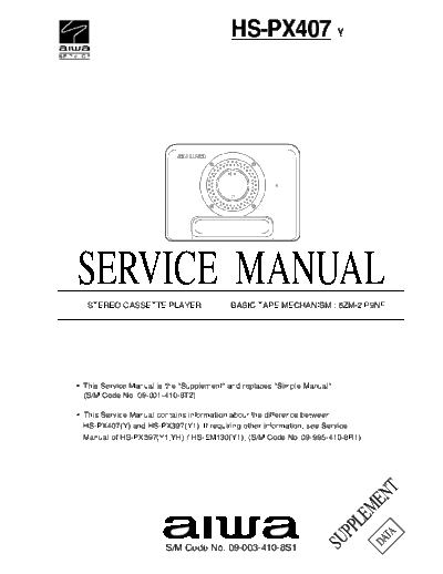 AIWA 09-003-410-8S1  AIWA     Aiwa HS-PX407 09-003-410-8S1.pdf