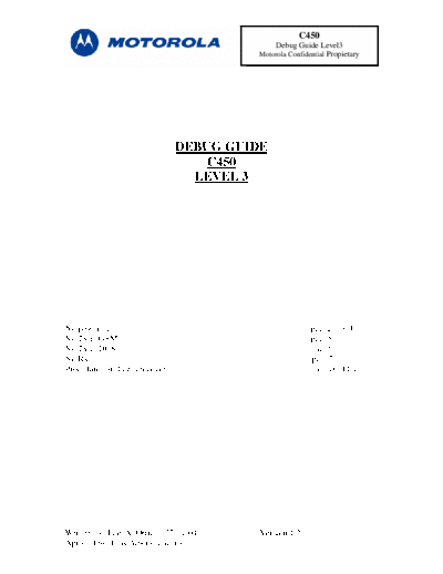 motorola Debug guide Level 3 C450  motorola Mobile Phone C350_C450_sm Debug guide Level 3 C450.pdf