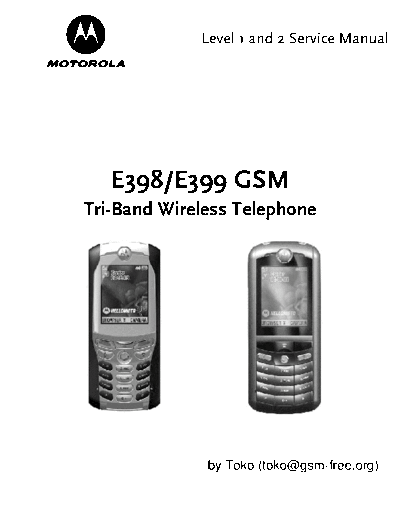 motorola E398  motorola Mobile Phone E398_E399_sm E398.PDF